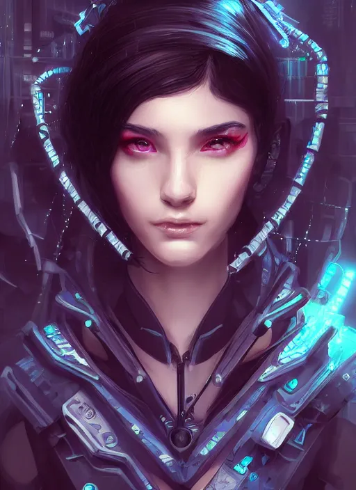 Prompt: teen elf, cyberpunk hacker, black hair, gorgeous, amazing, elegant, intricate, highly detailed, digital painting, artstation, concept art, sharp focus, illustration, art by ross tran