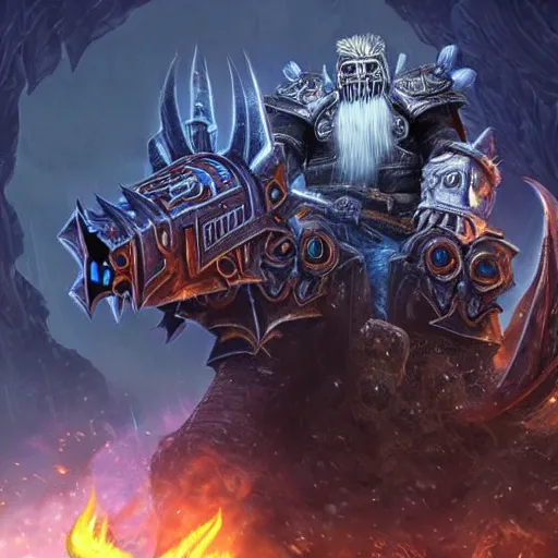 Prompt: donald trump in world of warcraft, the lich king