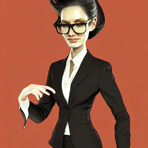 Image similar to fullbody!! personification of a gecko as a business woman wearing a suit, stunning, beautiful face, hyperrealistic, trending on artstation, smooth and sharp, intricate, fine details, highly detailed, elegant, dynamic pose, radiant light, detailed and intricate environment, professional character concept art by tatyana kupriyanova and greg rutkowski and raymond swanland