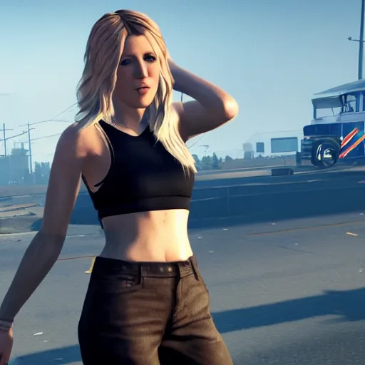 Prompt: Ellie Goulding in GTA 5