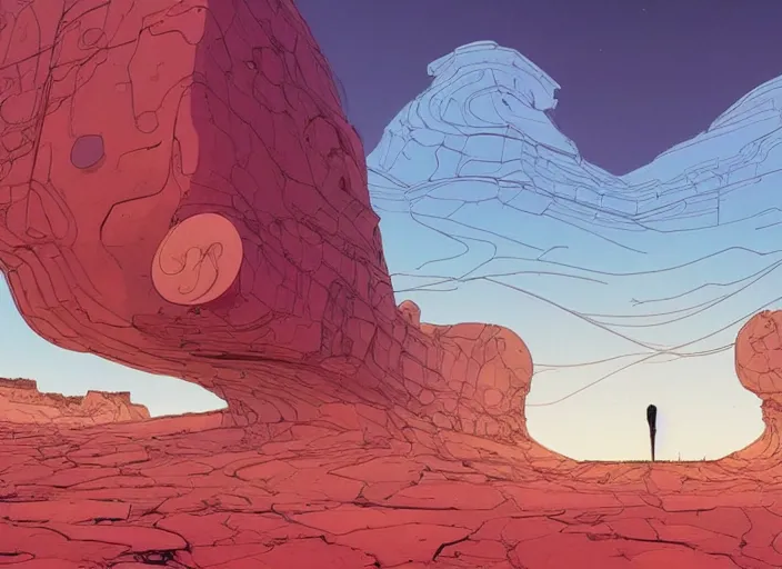 Image similar to abstract art of empty world environmental landscape. no people nor cars. sharp focus, cinematic pose, cinematic lighting, unreal engine render. art by josan gonzales and moebius and deathburger.