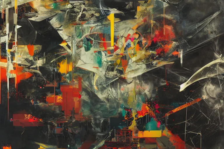 Image similar to the physical impossibility of death, in a brutalist designed space ship, gothic, rich deep colours, painted by francis bacon, adrian ghenie, james jean and petra cortright, part by gerhard richter, part by takato yamamoto. 8 k masterpiece