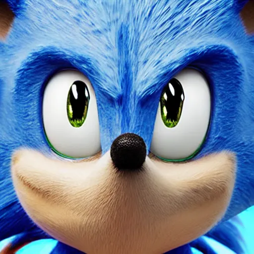 Prompt: Realistic rendition of sonic the hedgehog