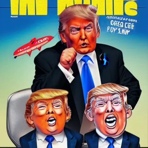 Prompt: trump on mad magazine cover