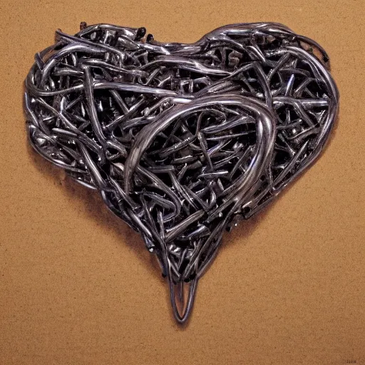 Image similar to a heart made of metal