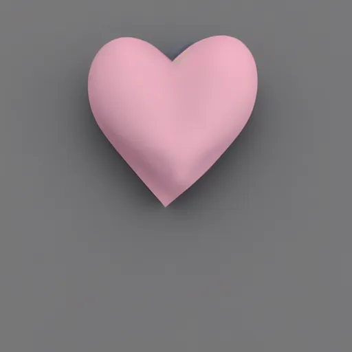 Image similar to 3d render of a rough clay heart shape in the middle of a gray sheet of paper, range of pastel colors on the left side