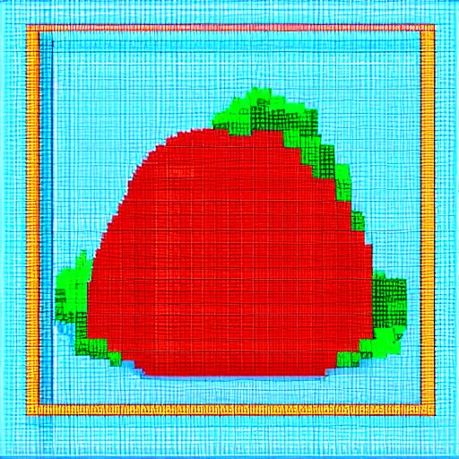 Image similar to a pixel art of a strawberry cake