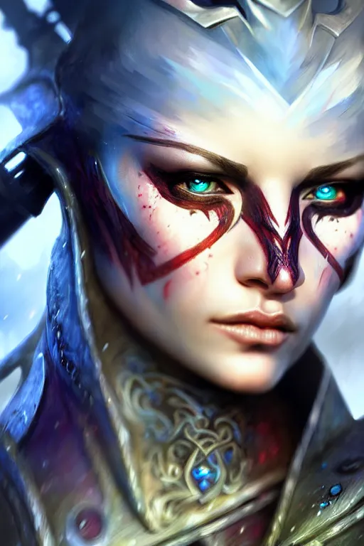 Image similar to Eir Stegalkin of Guild Wars 2, concept art, close-up, digital art, hyper-realistic, highly detailed