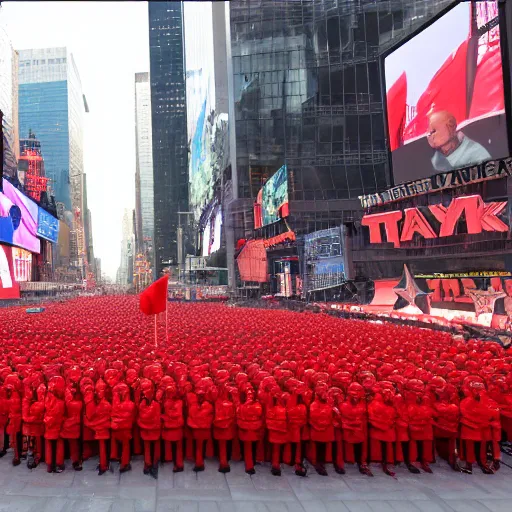 Prompt: soviet red army take over time square