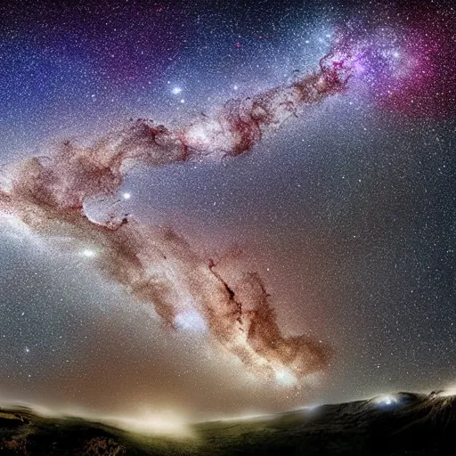 Prompt: a giant octopus god made of stars in floating among the galaxies of the milky way, night sky photography, geo