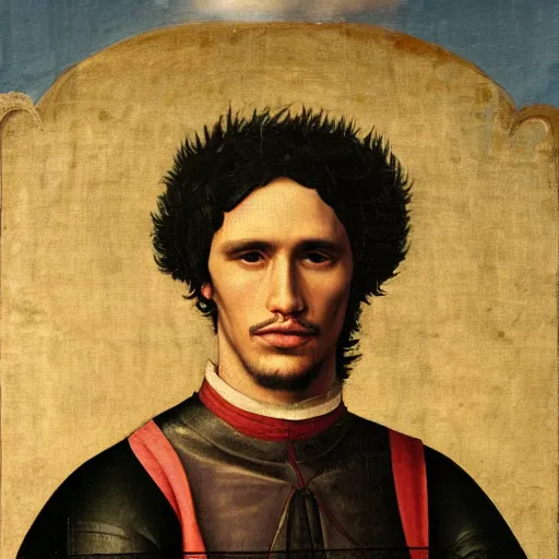 Image similar to a renaissance style portrait painting of James Franco