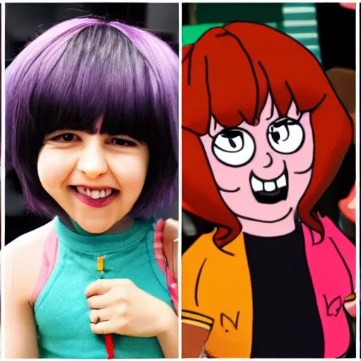 Image similar to kris from deltarune and lucy loud comparing bangs