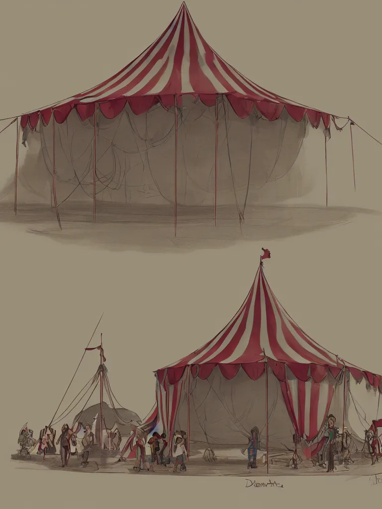 Image similar to circus tent by disney concept artists, blunt borders, rule of thirds