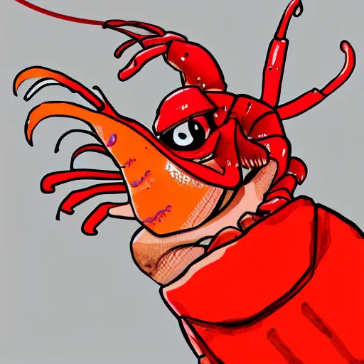 Image similar to Jordan Peterson as a lobster, artstation