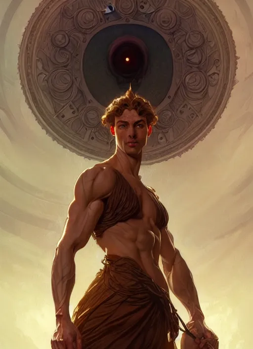 Prompt: portrait of a giant eye floating in the air, d & d, muscular! fantasy, intricate, elegant, highly detailed, digital painting, artstation, concept art, smooth, sharp focus, illustration, art by artgerm and greg rutkowski and alphonse mucha