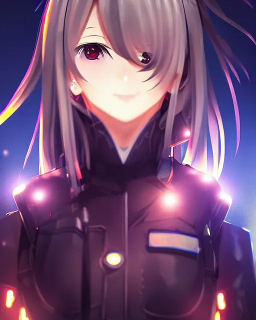 Image similar to portrait of anime girl in mechanic armor in night tokyo by makoto sinkai, perfect face, fine details