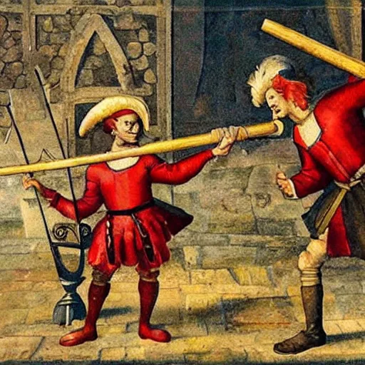 Image similar to 1 5 th century ronald mcdonald siege weapons