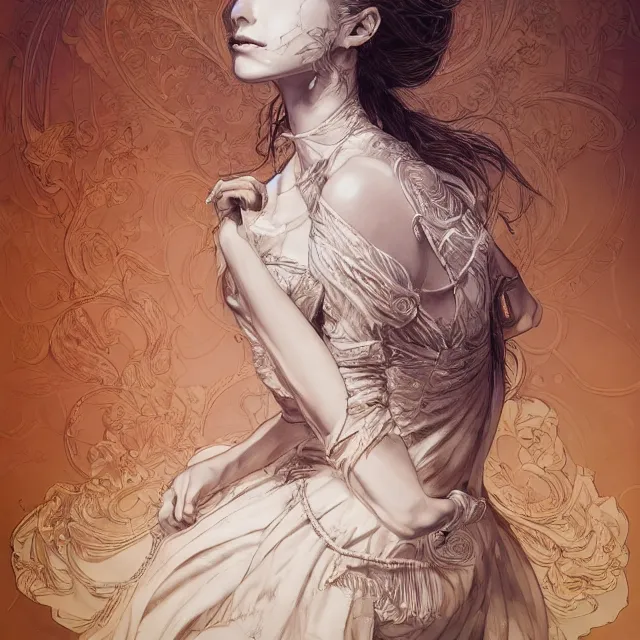 Image similar to the portrait of the lawful good alignment personified as an absurdly beautiful, graceful, elegant, sophisticated, young woman made, an ultrafine hyperdetailed illustration by kim jung gi, irakli nadar, intricate linework, bright colors, octopath traveler, final fantasy, unreal engine 5 highly rendered, global illumination, radiant light, detailed and intricate environment
