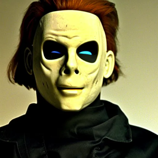 Prompt: michael myers from halloween movie in the matrix