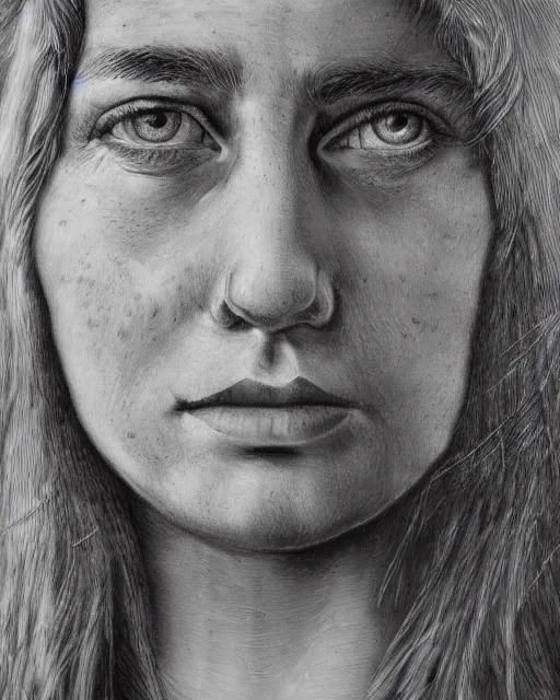 Image similar to highly detailed breathtaking portrait, andrew reid