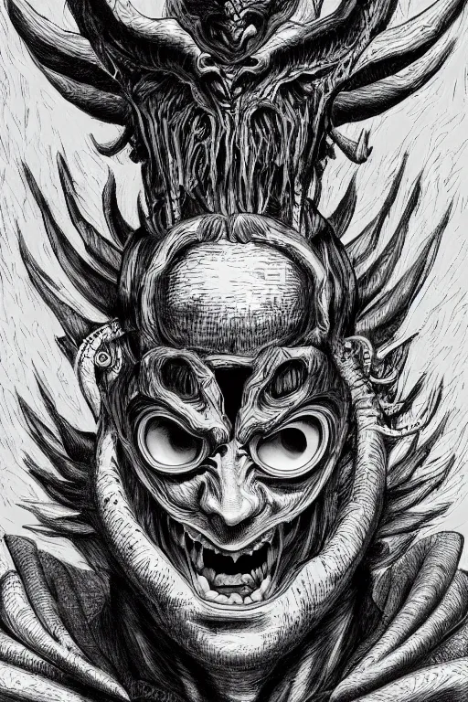 Image similar to portrait of man with seven eyes | digital painting | highly detailed | kentaro miura