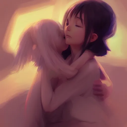 Image similar to beautiful huggy-wuggy from poppy-playtime the video game, digital painting by Hiyao Miyazaki, Studio Ghibli, Yanjun Cheng, portrait, cinematic lighting, highly detailed, concept art, Atmosphere, illustration, smooth, sharp focus, editor's pickup, trending on artstation, trending on deviantart