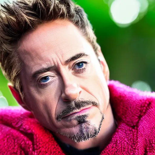 Image similar to photograph portrait of Robert Downey Jr, intricate detail, sigma 85mm f/1.4, 4k, depth of field, high resolution, 4k, 8k, hd