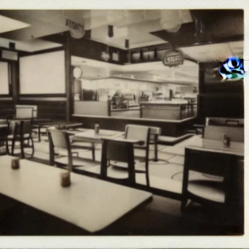 Image similar to atmospheric polaroid photograph of McDonalds restaurant in japan