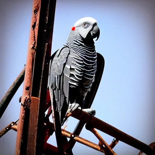 Prompt: “an African Grey parrot on an ancient pirate ship”