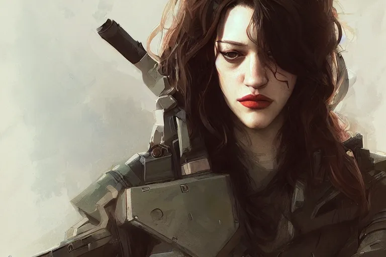 Prompt: A portrait of a Kat Dennings as a Quiet from Metal Gear by Ruan Jia and Mandy Jurgens and Artgerm and william-adolphe bouguerea, highly detailed, trending on artstation, award winning, H 768