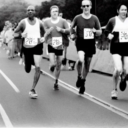 Image similar to film still close - up shot of joe biden running a marathon. photographic, photography