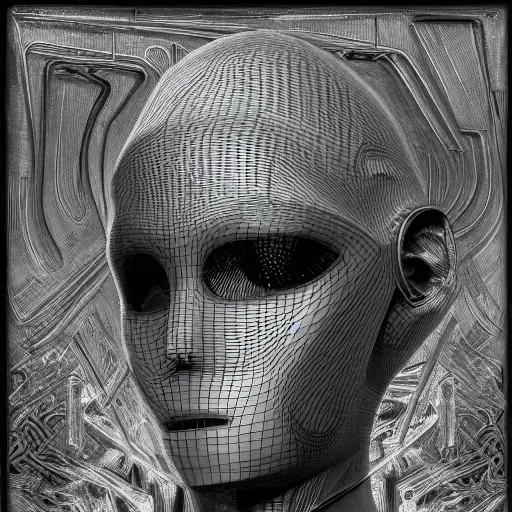 Prompt: 3 d chromium and graphite render of a cyborg machina - nymphette, portrait by tony diterlizzi and h. r giger, ilford hp 5, 5 5 mm, hyper realistic, hyper - mechanistic by artgerm, gustav dore, steve belledin, gothcore, disturbia, neil blevin