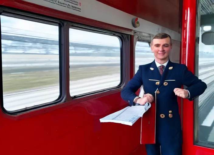 Image similar to train driver of the Russian Railways