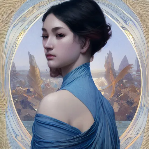 Prompt: cestacean blue, bald, intricate, elegant, highly detailed, digital painting, artstation, concept art, smooth, sharp focus, illustration, art by artgerm and greg rutkowski and alphonse mucha and william - adolphe bouguereau