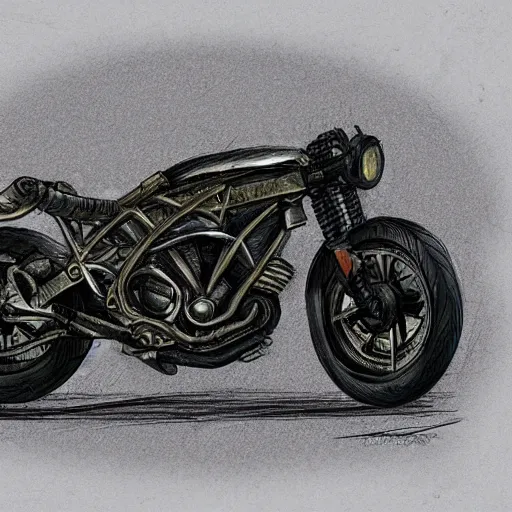 Image similar to concept art prometheus motorcycle blueprint