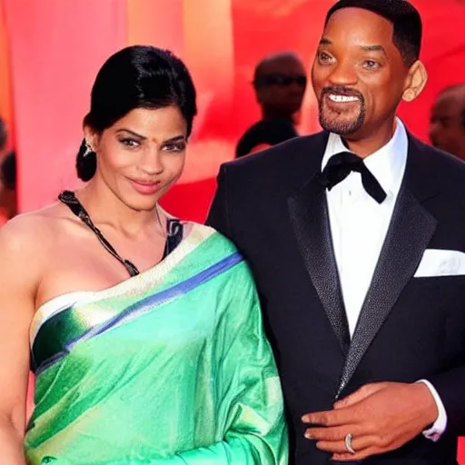 Image similar to will smith in a saree