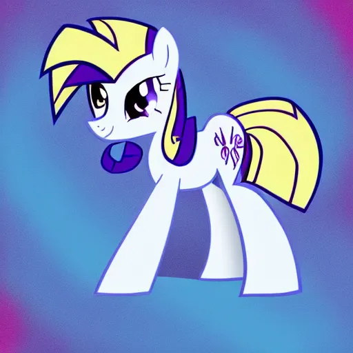 Image similar to Rarity from My Little Pony: Friendship is Magic, drawn in the style of Samurai Jack