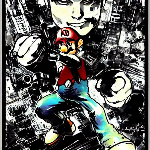 Image similar to illustraion of mario by yoji shinkawa