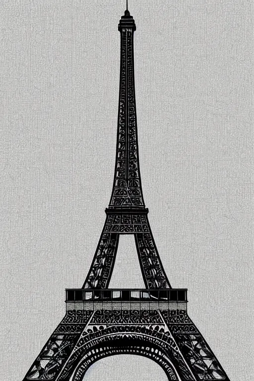 Eifel paris black white black-white print Vector Image