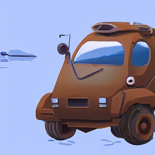 Image similar to 2d concept art of small vehicle by Dawid Michalczyk