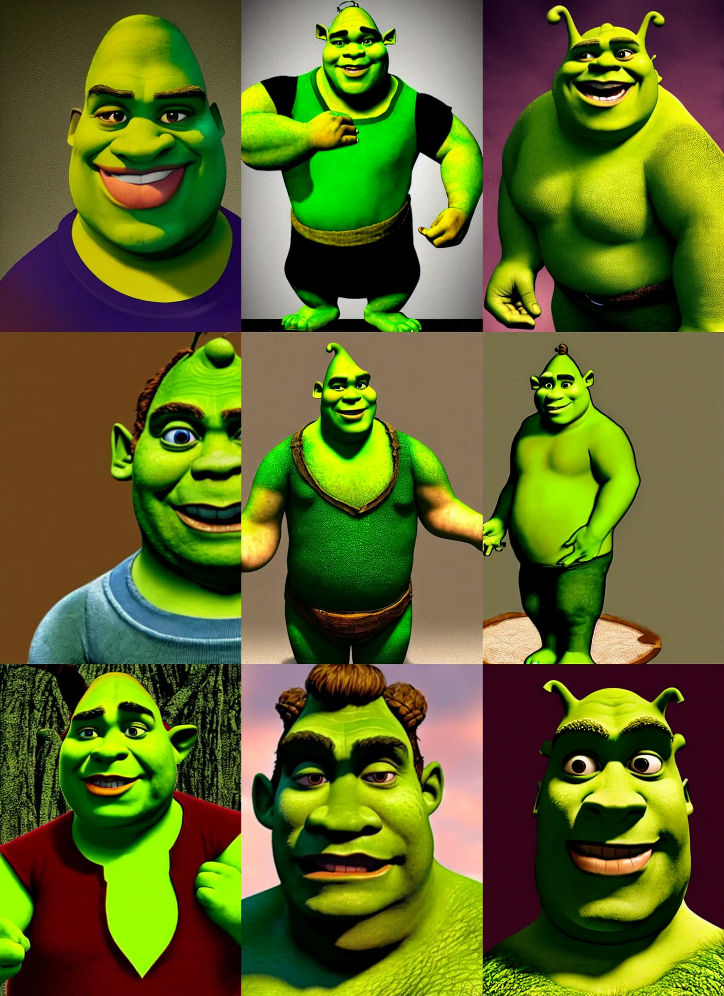 Prompt: green alex jones as shrek