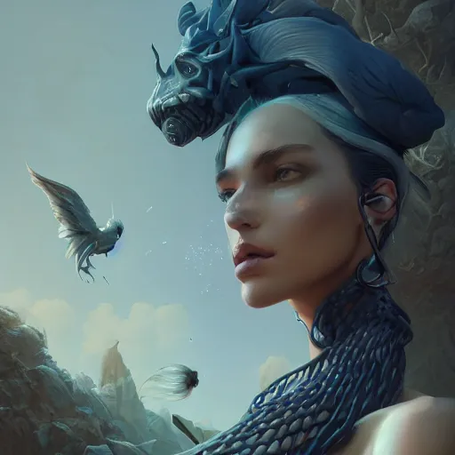 Image similar to dream girl, 8 k uhd, unreal engine, reflected chrome, octane render in the artstyle of greg rutkowski peter mohrbacher, unreal engine 5, highly detailed face, true anatomy!, extremely detailed!, fishnets, dystopian, details visible, octane render