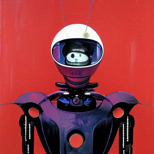 Image similar to !dream self portrait of a robot with a squid face. Red and black body armor, digital art, realistic, ultradetailed, concept art in the style of Science Fiction. art by Syd Mead and Moebius, trending on artstation, devianart, cgsociety