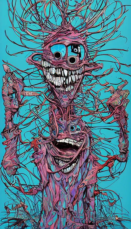 Prompt: techno artwork, by alex pardee