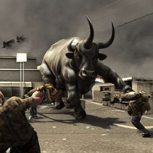 Prompt: Bull man in MW2