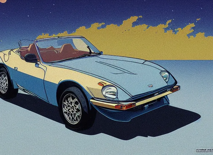 Image similar to highly detailed datsun fairlady roadster, retro minimalist art by jean giraud, moebius starwatcher comic, sharp, 8 k