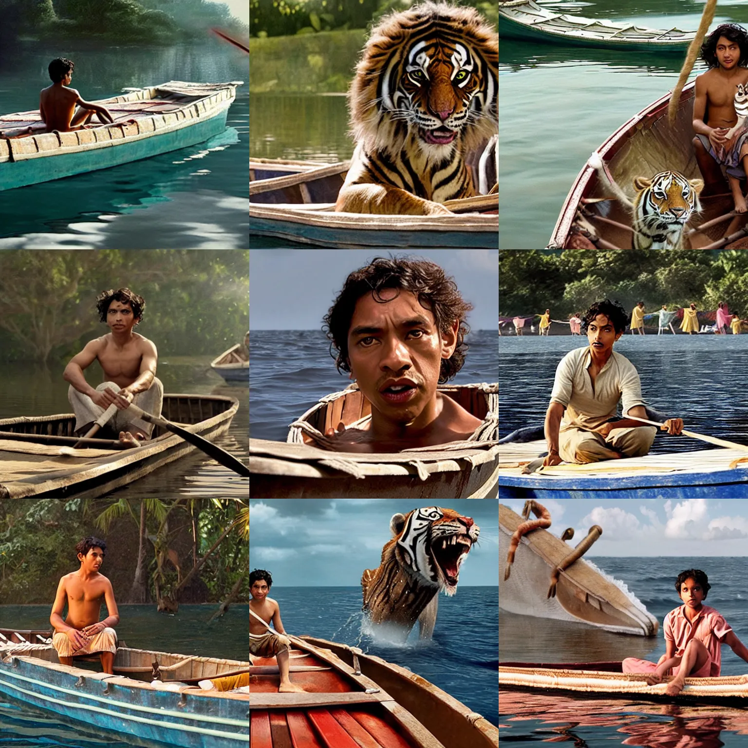 Prompt: a still from life of pi ( 2 0 1 2 )