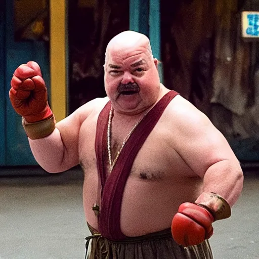 Prompt: movie still of kyle gass starring as dhalsim in the 2 0 2 6 live action street fighter movie