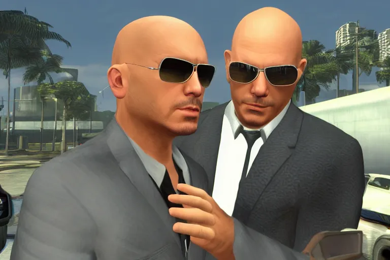 Image similar to pitbull mr. worldwide in a ps 3 game, gta