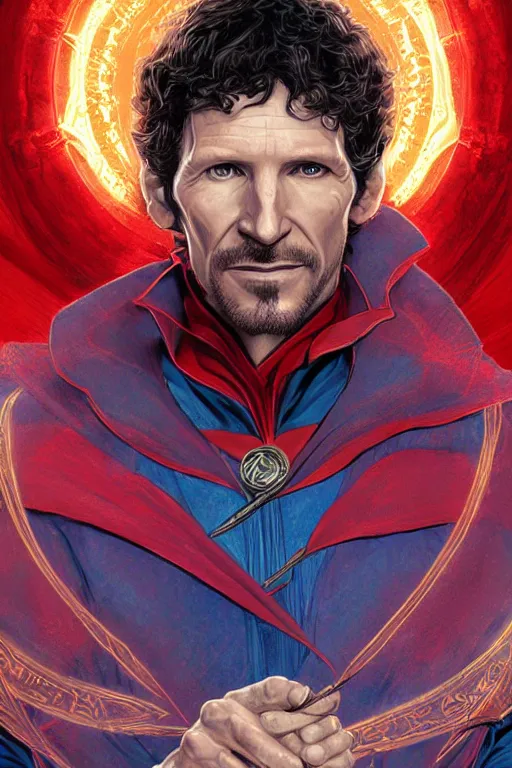 Image similar to Portrait of Todd Howard as Doctor Strange highly detailed, marvel comics, dark, digital painting, artstation, concept art, smooth, sharp focus, illustration, art by artgerm and greg rutkowski and alphonse mucha and Wayne Barlowe and Zdislav Beksinski